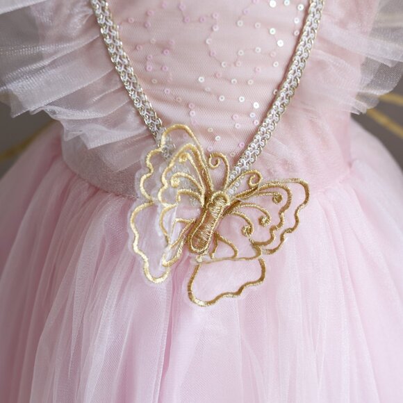Pink Fairy Butterfly Dress Set w/ Wings Headband Wand Costume Portrait Party - Picture 5 of 9